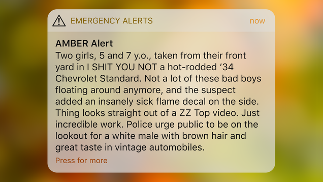 Illustration for article titled 5 AMBER Alerts That Were Sent Out That Were Clearly More Focused On How Sweet The Car Was